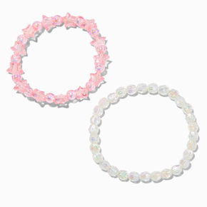 Pink Iridescent Star Stretch Bracelets - 2 Pack,