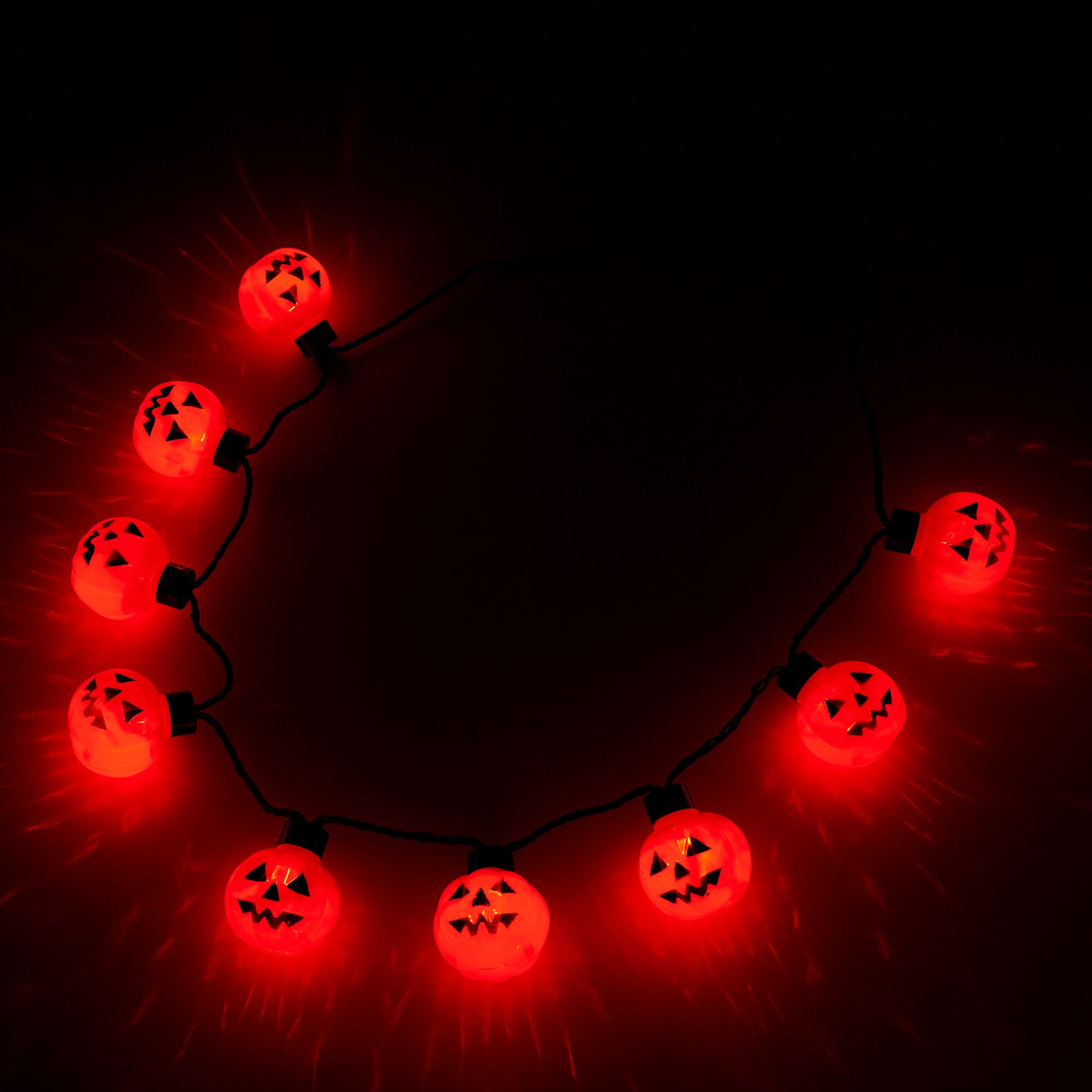 Halloween Jack-O'-Lantern Light-Up Necklace,