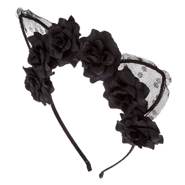 Flower Cat Ears Headband Black Claire S Us