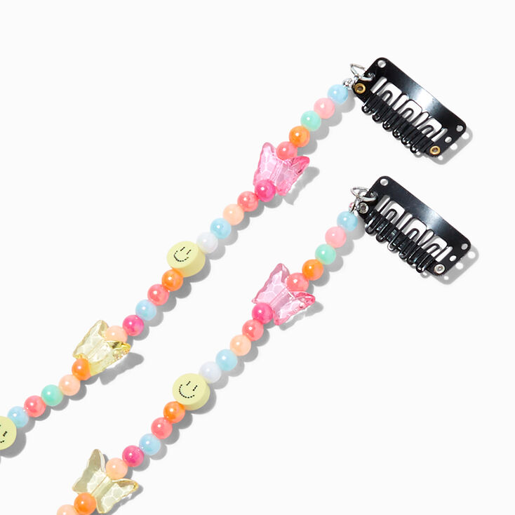 Happy Face &amp; Butterfly Faux Hair Beads &#40;2 Pack&#41;,
