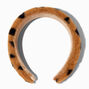 Brown Leopard Print Furry Headband,