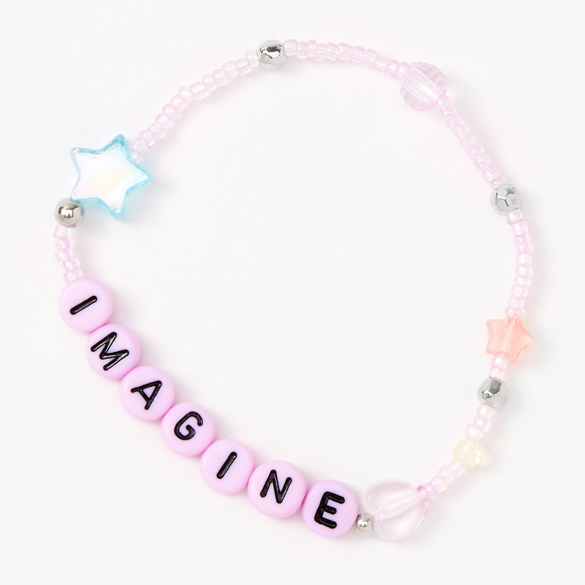 Imagine Beaded Stretch Bracelet - Pink,