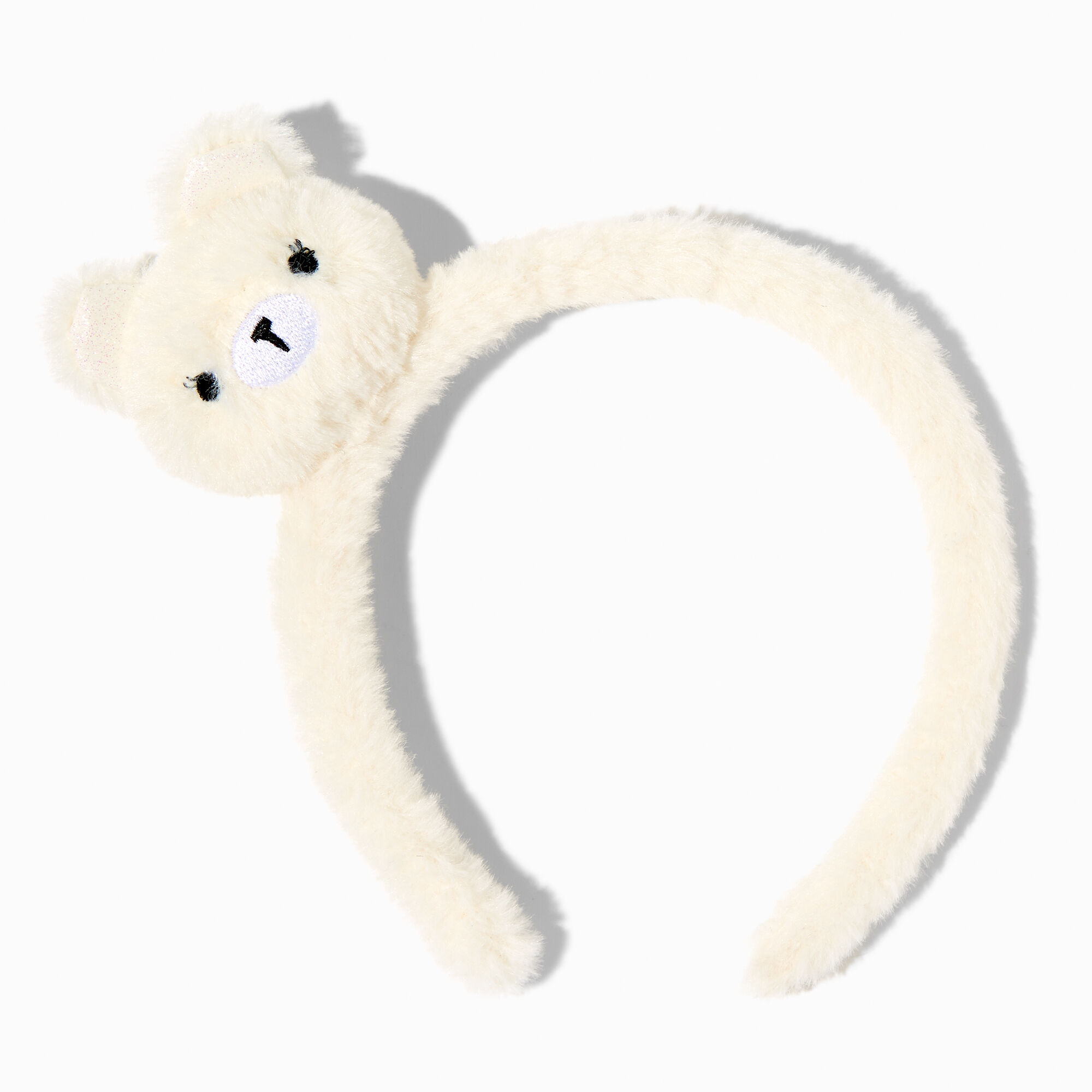 Claire's Club Plush Ivory Bear Headband,