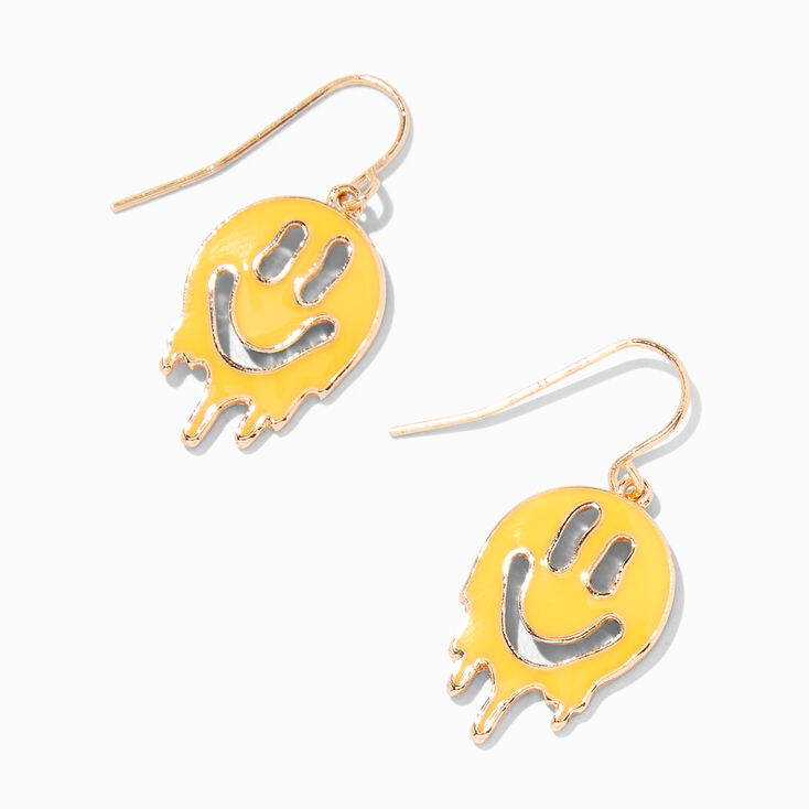 Melting Happy Face 1&quot; Drop Earrings,