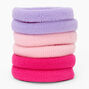 Pink &amp; Purple Plush Rolled Hair Ties - 6 Pack,
