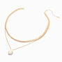 Cowrie Seashell Gold-tone Pendant Multi-Strand Necklace,