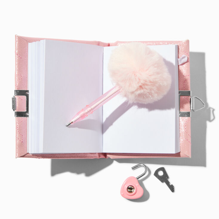 Claire&#39;s Club Pink Bow Mini Lock Diary,