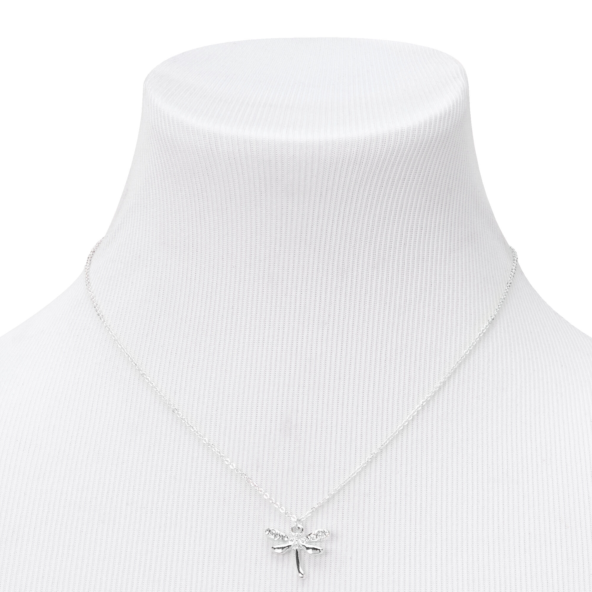 Silver Dragonfly Pendant Necklace,