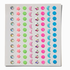 Glow in the Dark Hair Gems - 80 Pack,