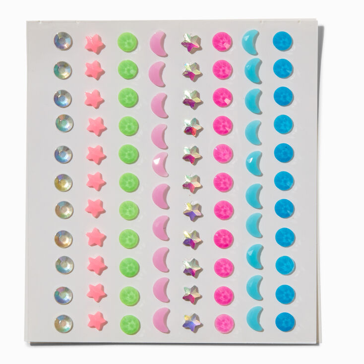 Glow in the Dark Hair Gems - 80 Pack,