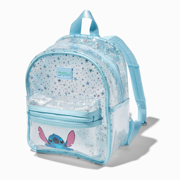 Disney Stitch Clear Glitter Stars Backpack,