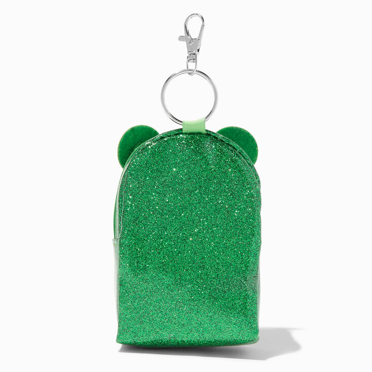 Claire's Glitter Frog Costume Bear Mini Backpack Keychain