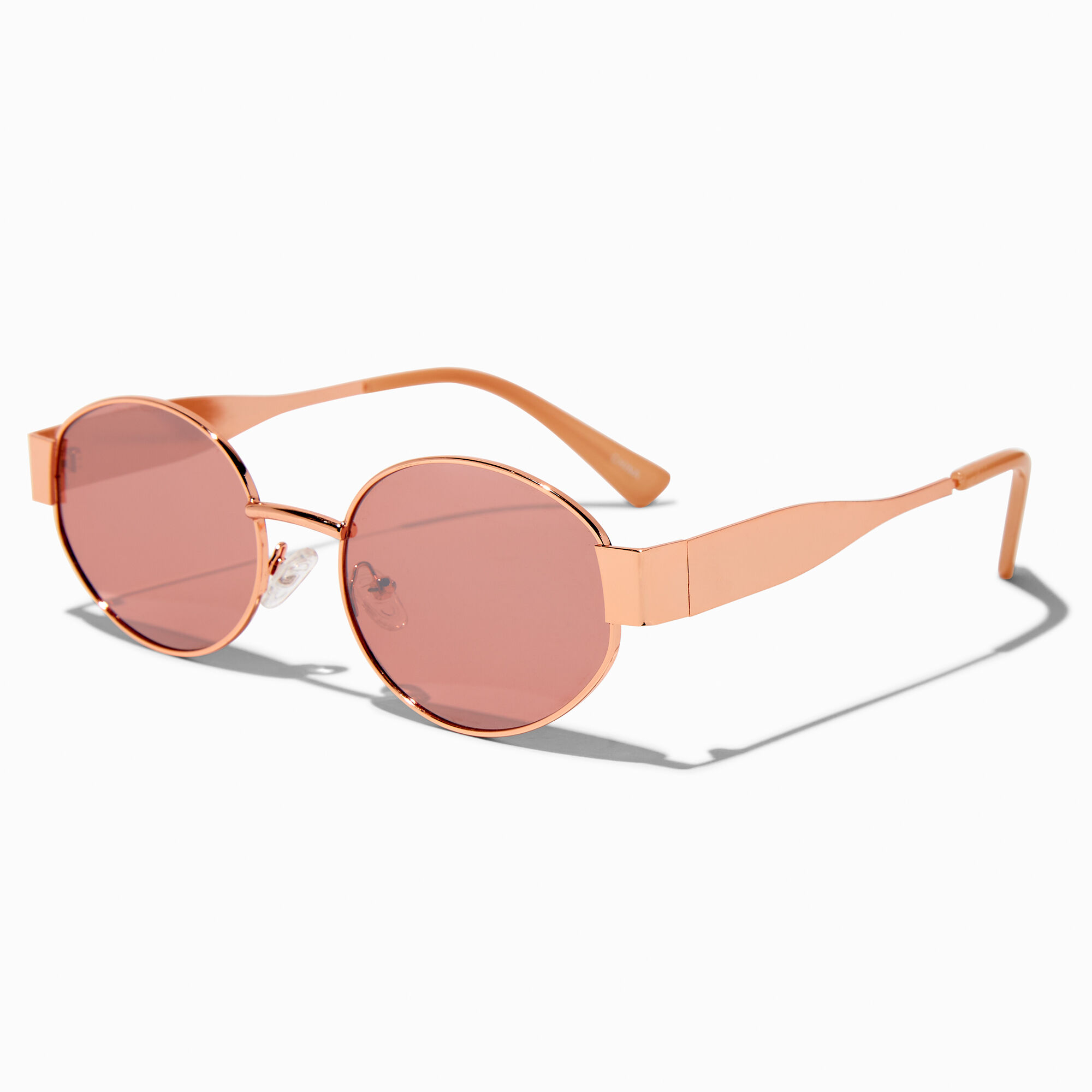 Rose Gold Oval Sunglasses,