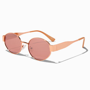 Rose Gold Oval Sunglasses,