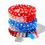 Red, White, &amp; Blue Plastic Coil Bracelets - 5 Pack,