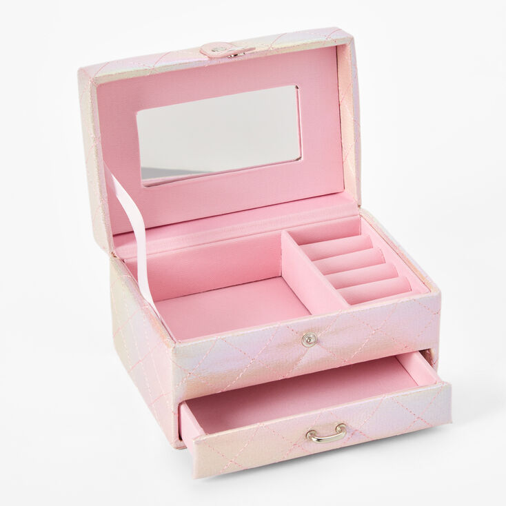 Claire&#39;s Club Pink Princess Quilted Jewellery Box,