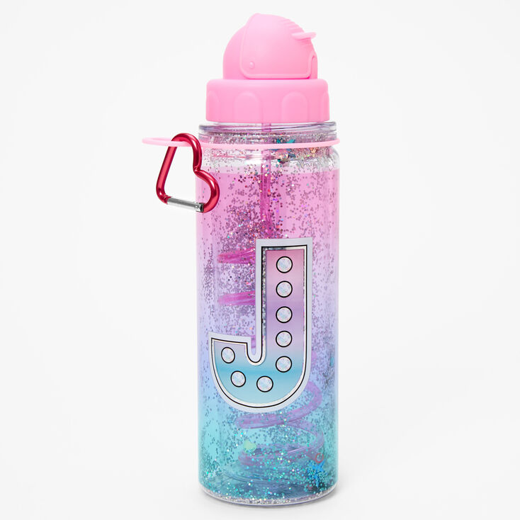 Initial Water Bottle - Pink, J