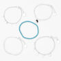 Silver Celestial Yin Yang Beaded Chain Bracelets - Blue, 5 Pack,
