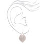 Silver 1&quot; Glitter Filigree Drop Earrings,