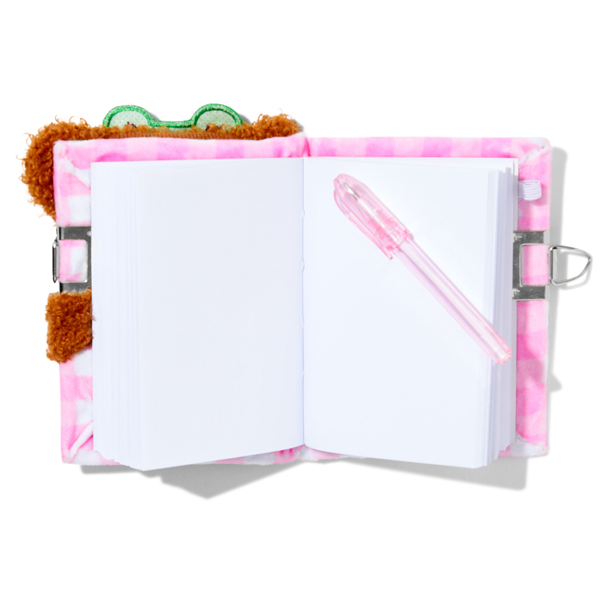 Claire's Club Bear Frog Plush Mini Lock Diary,