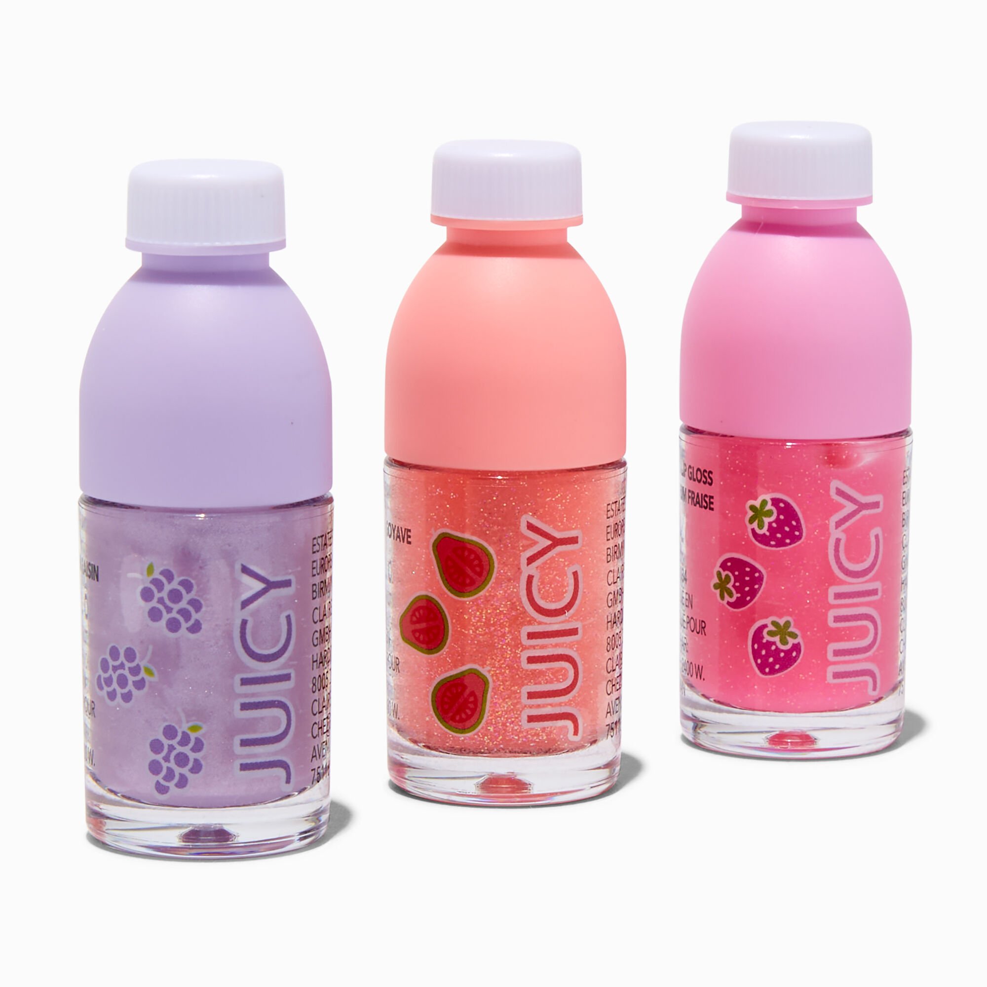 View Claires Boba Water Juicy Lip Balm Set 3 Pack information