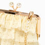 Claire&#39;s Club Special Occasion Ivory Tiered Gold Dot Crossbody Bag,