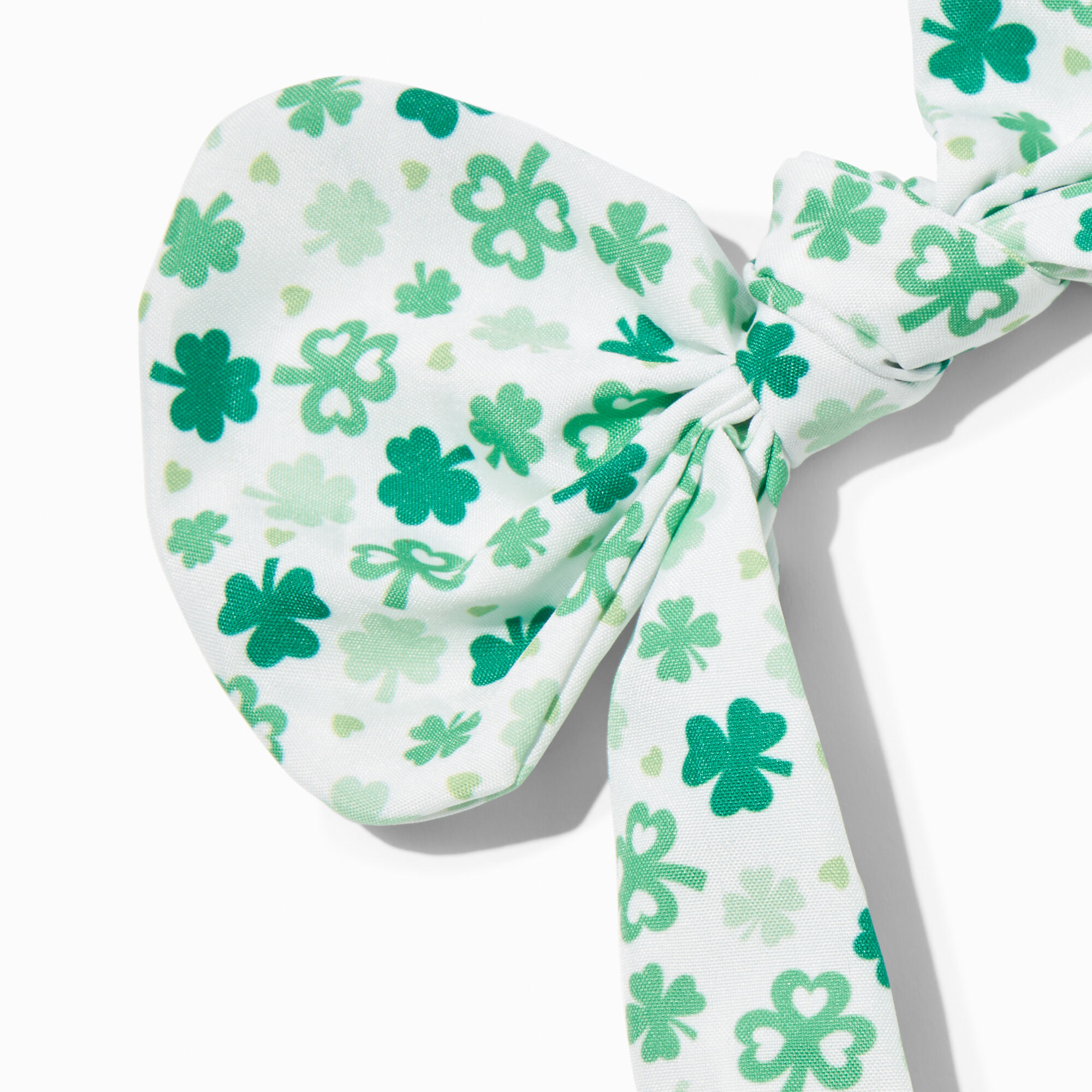 Shamrock Print Bow Headband,