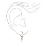C LUXE by Claire&#39;s Silver-tone Titanium 10mm Mini Cross Hoop Earrings,
