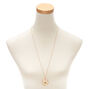 Gold Pressed Flower Long Pendant Necklace,