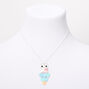 Collier &agrave; pendentif c&oelig;ur avec plume motif chouette couleur argent&eacute;e,