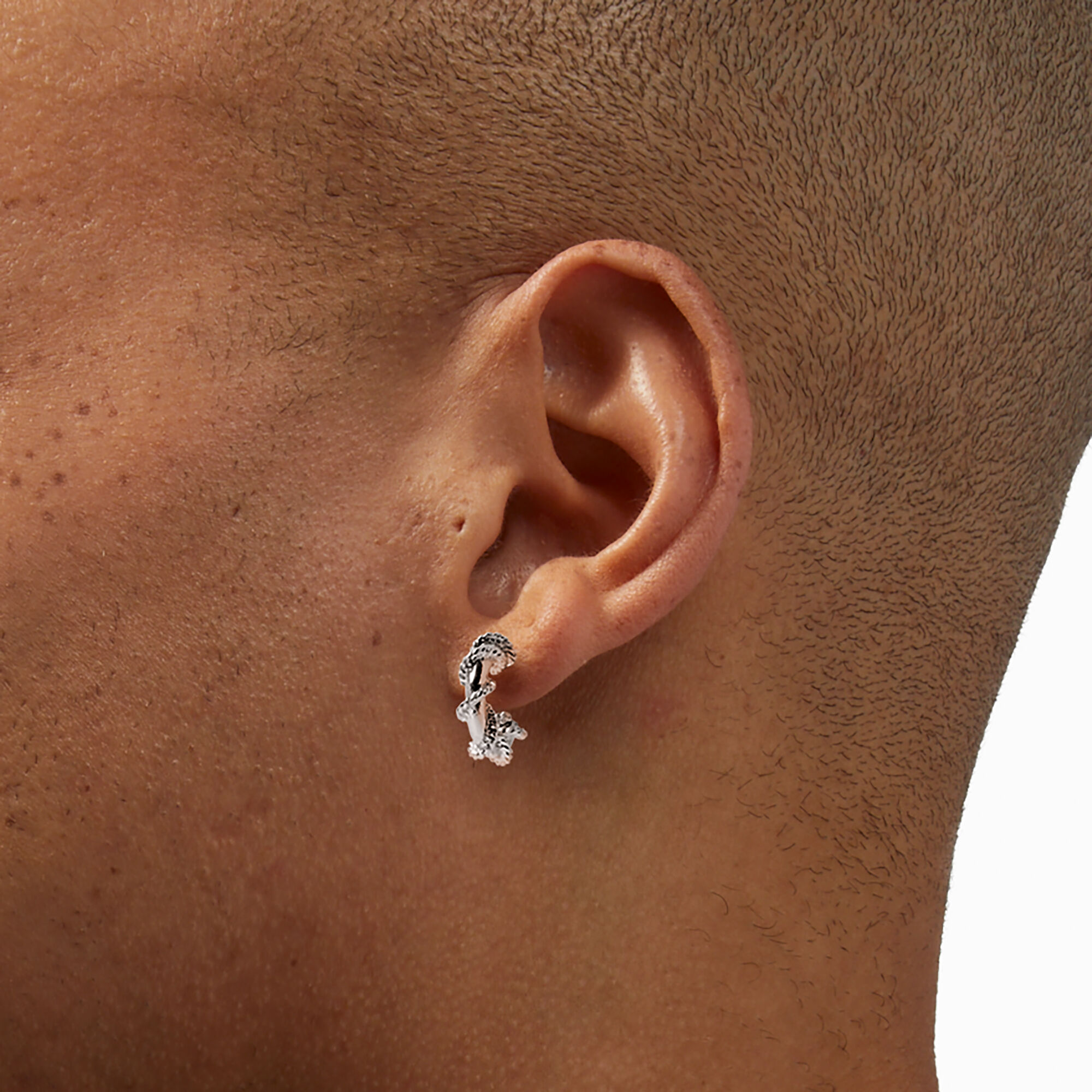 Silver Textured Earrings Set - 6 Pack,