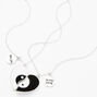 Colliers &agrave; pendentif c&oelig;ur s&eacute;parable yin et yang best friends - Lot de 2,
