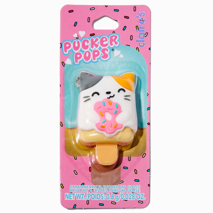 Pucker Pops&reg; Mochi Donut Cat Lip Gloss - Strawberry,