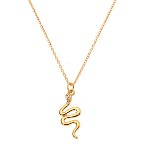 Gold-tone Snake Pendant Necklace,