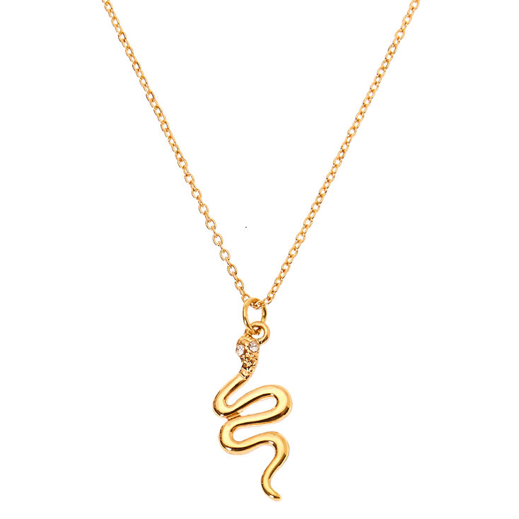 Gold Snake Pendant Necklace