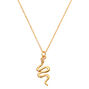 Collier &agrave; pendentif serpent couleur dor&eacute;,