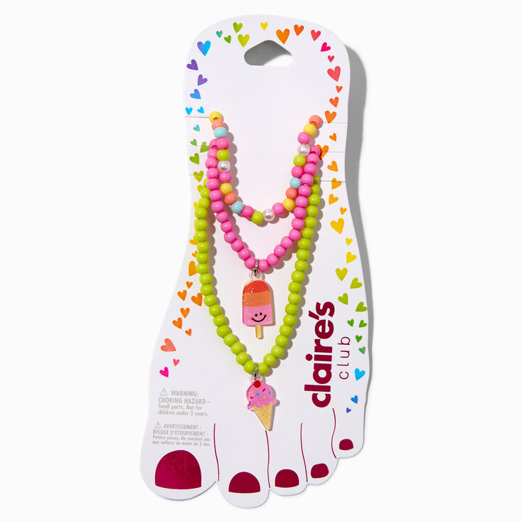 Claire&#39;s Club Popsicle Beaded Anklets - 3 Pack,