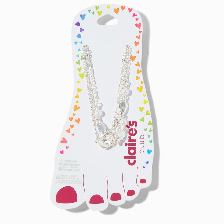 Claire&#39;s Club Silver Sea Critter Anklets - 3 Pack,