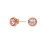 Rose Gold Cubic Zirconia 3MM Vintage Round Stud Earrings,