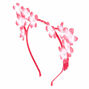 Kids Light Up Pink and White Flowers Cat Ears Headband,