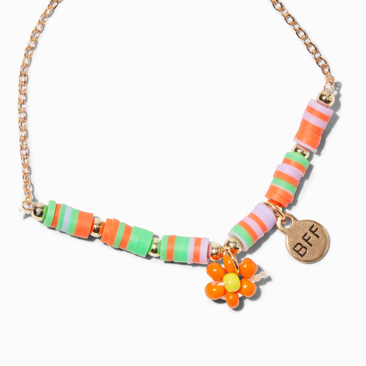 Best Friends Heishi Beaded Daisy Stretch Bracelets - 3 Pack,