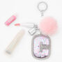 Initial Lip Gloss Keyring - Pink, C,