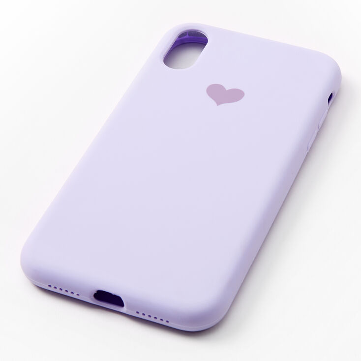 Lavender Heart Protective Phone Case - Fits iPhone XR,