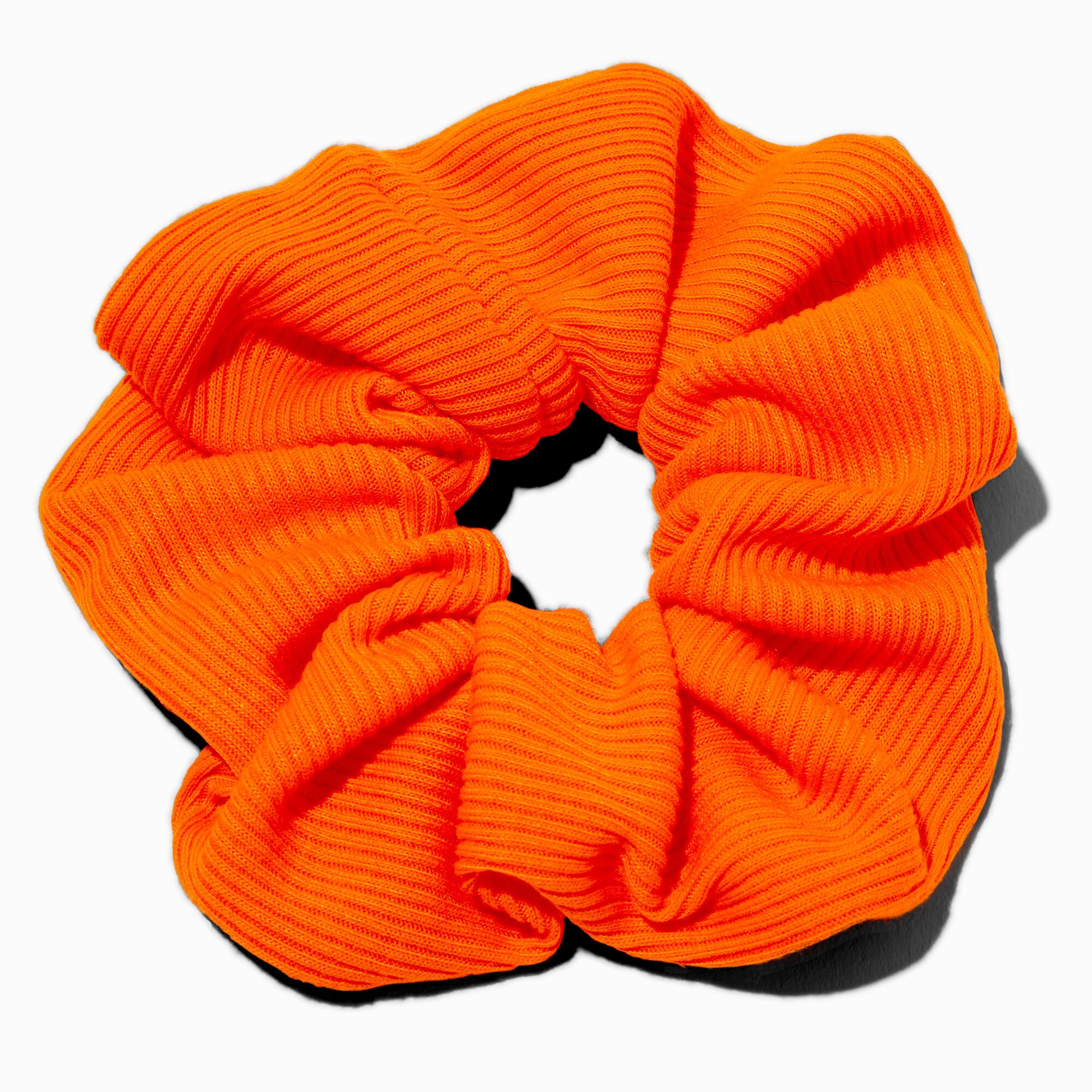Ribbed Orange Hair Scrunchie,