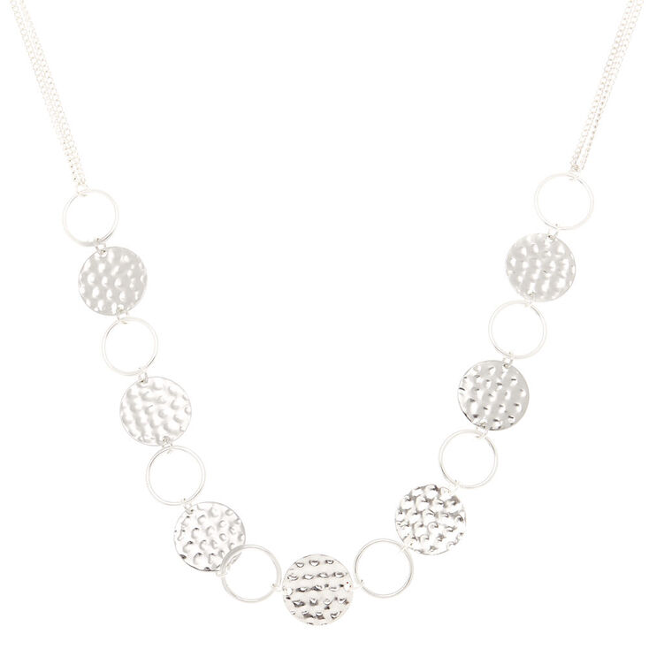 Claire's Collier volumineux à maillons couleur argenté