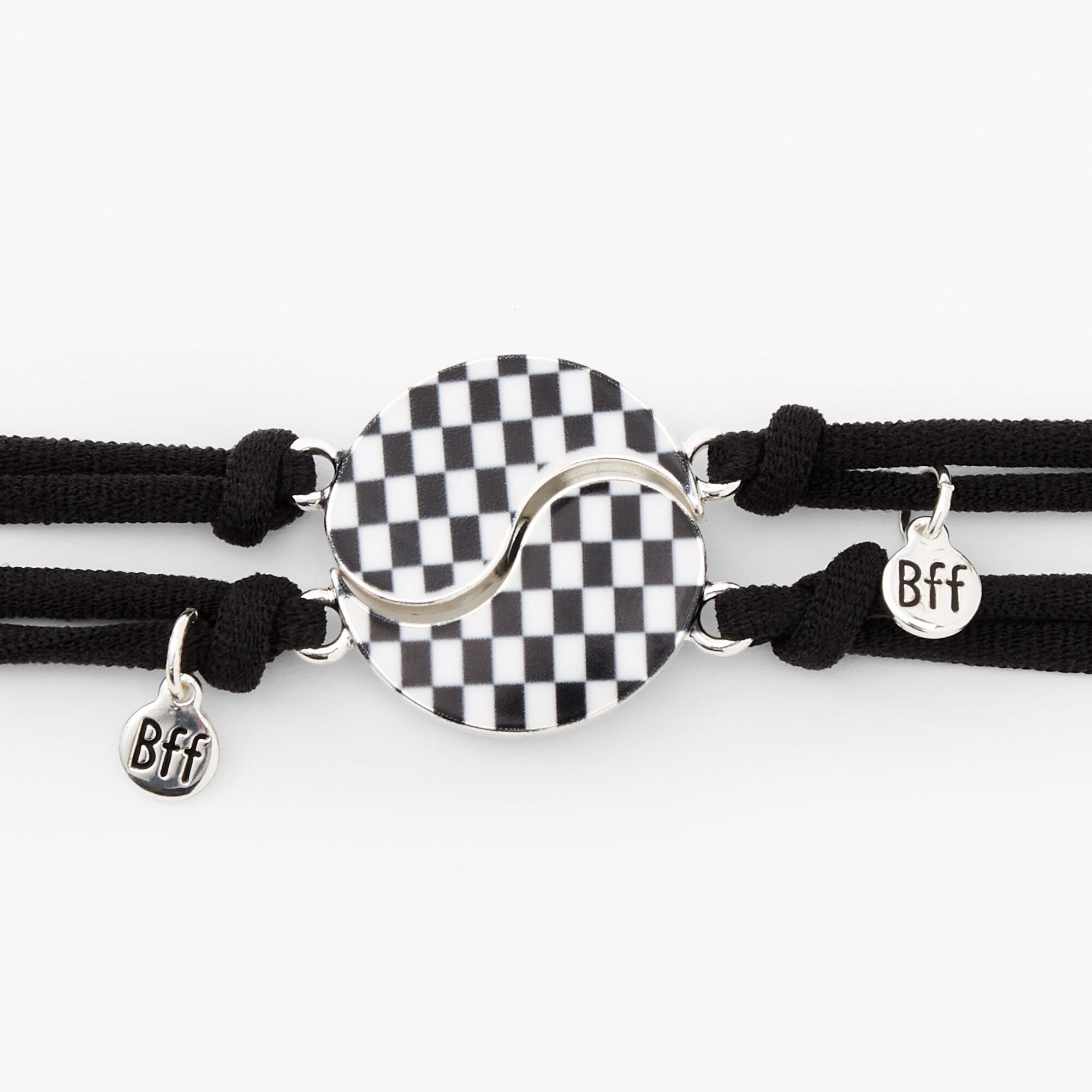 Best Friends Checkered Yin Yang Bracelets - 2 Pack,
