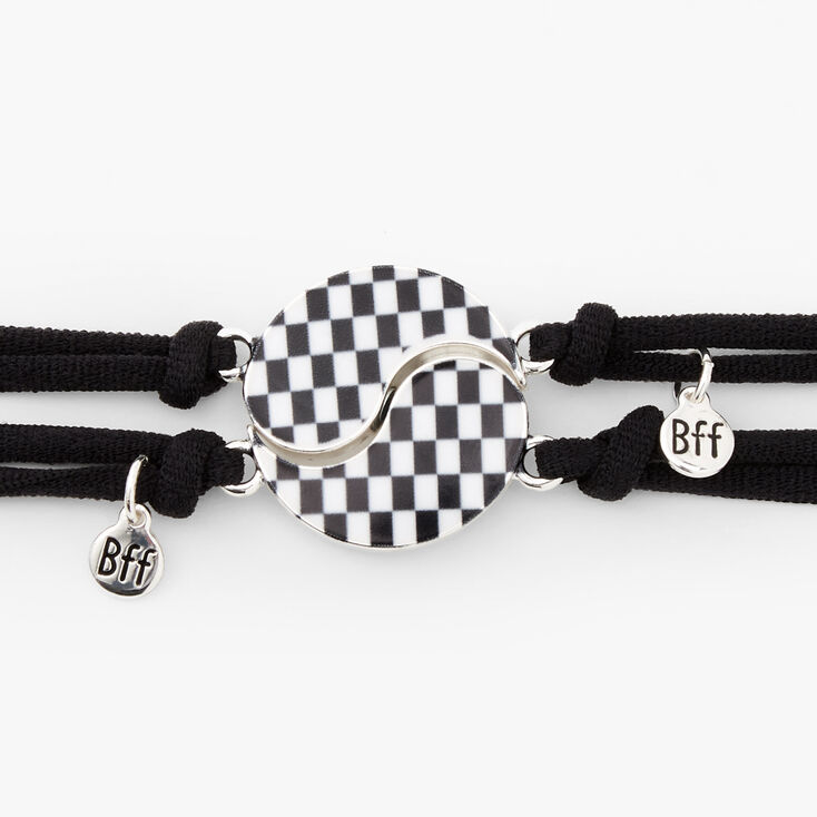 Best Friends Checkered Yin Yang Bracelets - 2 Pack,