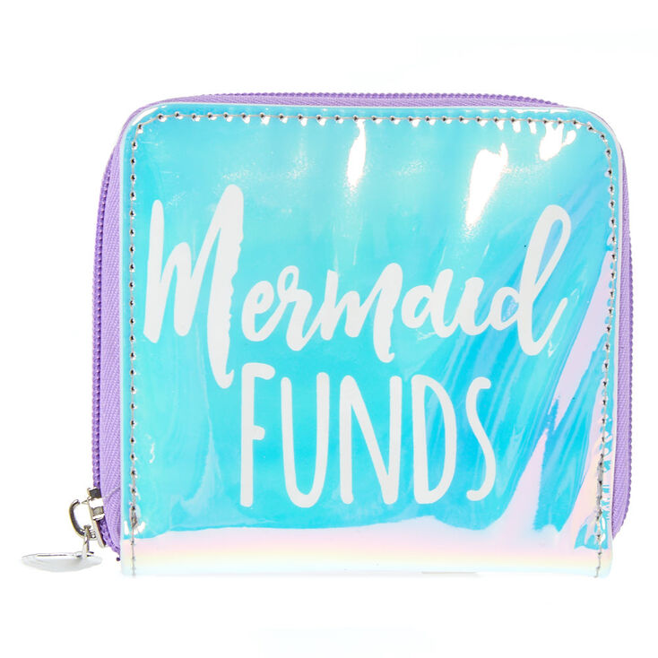 Claire's Petit porte-monnaie zippé irisé Mermaid Funds