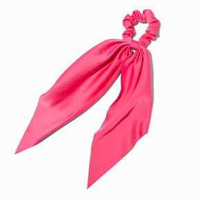 Hot Pink Satin Small Hair Scrunchie Scarf,