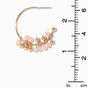 Pink Beaded Gold-tone 40MM Hoop Earrings ,